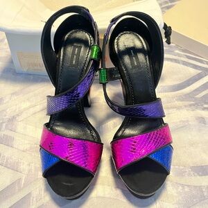 Marc Jacobs Black and Vibrant Multicolor Heels